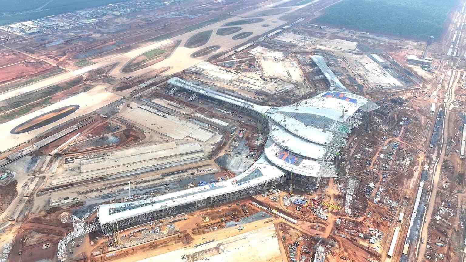 Gói thầu 5.10 thi công nhà ga hành khách sân bay Long Thành. Ảnh: HAC
