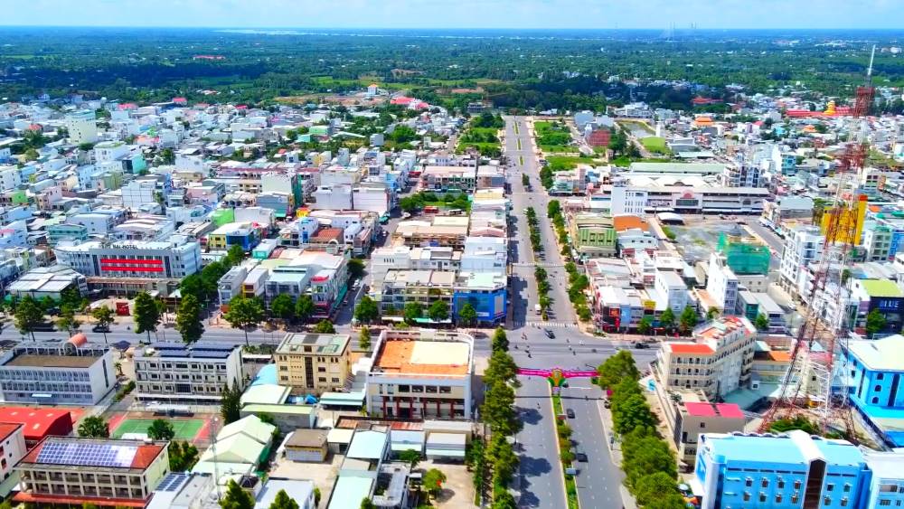 Một góc tỉnh Đồng Tháp nhìn từ trên cao. Ảnh: Phong Linh.