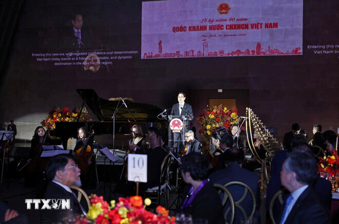 Quang cảnh buổi chiêu đãi. Ảnh: Lâm Khánh/TTXVN