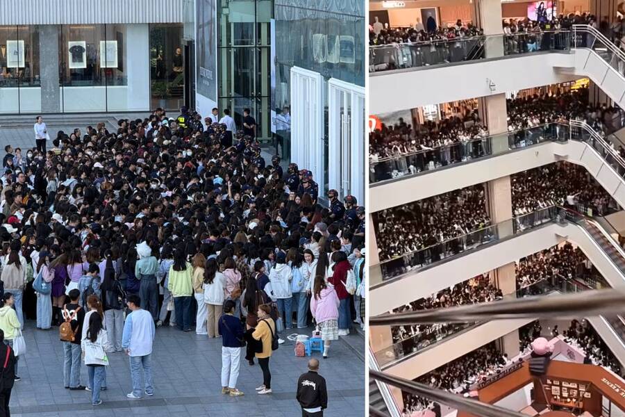 Hàng chục nghìn người đến nơi tổ chức sự kiện với thương hiệu của Triệu Lộ Tư. Ảnh: cắt từ video