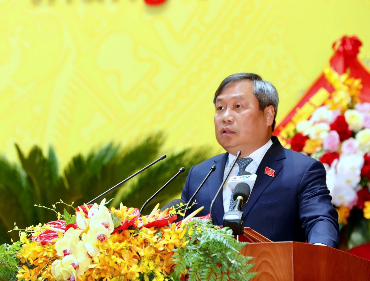 Bí thư Tỉnh ủy Quảng Ninh Vũ Đại Thắng phát biểu khai mạc. Ảnh: Nguyễn Hùng
