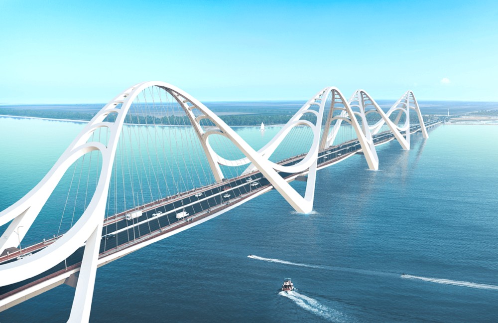 Phối cảnh dự án cầu trên tuyến đường bộ ven biển. Nguồn: Sở Xây dựng