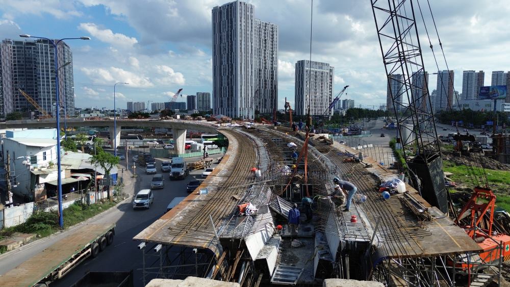 Hiện dự án đã đạt hơn 70% khối lượng tổng thể. Ảnh: Anh Tú