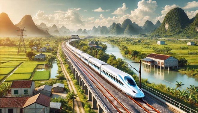 Đà Nẵng kiến nghị điều chỉnh hướng tuyến đường sắt cao tốc tránh di tích, nghĩa trang. Ảnh minh họa AI