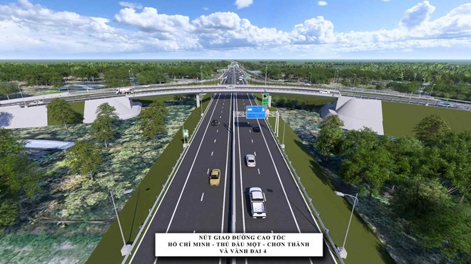 Vành đai 4 TPHCM sẽ được xây dựng 4 làn xe trong giai đoạn 1. Ảnh: Sở Xây dựng TPHCM