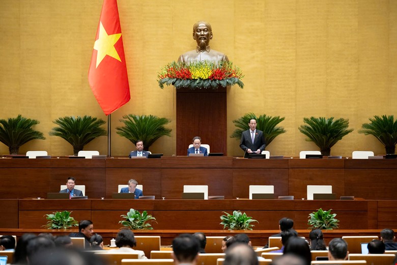 Phiên họp sáng 24.10 của Quốc hội. Ảnh: Quochoi.vn