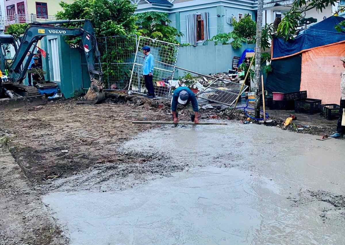Phường Hưng Đạo đổ bê tông trên thửa đất công, tạo không gian sinh hoạt công cộng cho khu dân cư Phúc Lộc. Ảnh: Phường Hưng Đạo