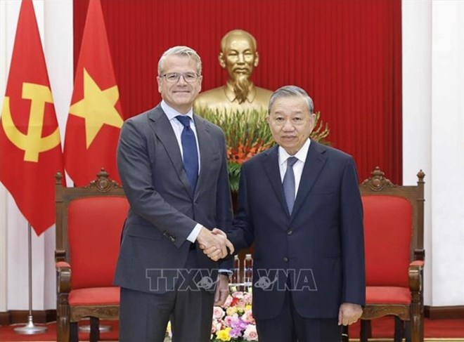 Tổng Bí thư Tô Lâm hoan nghênh Tập đoàn Maersk phát triển cảng biển xanh tại Việt Nam