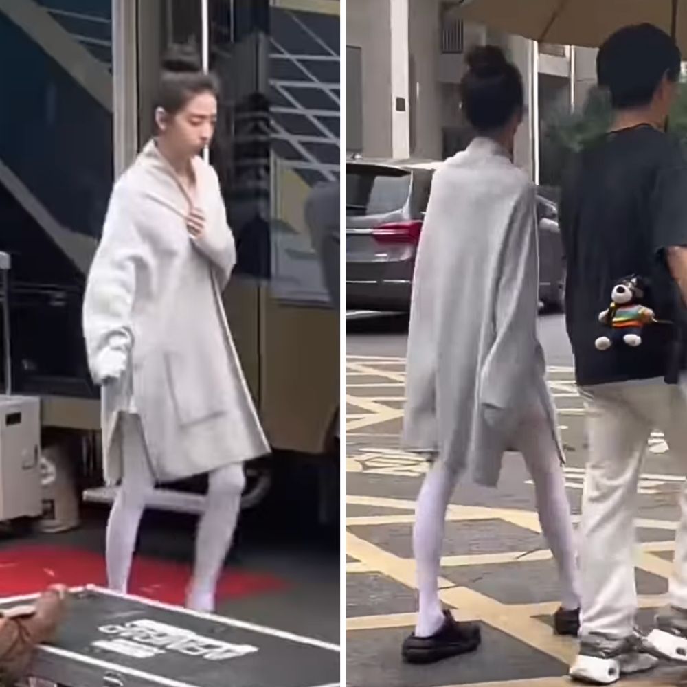 Vóc dáng gây gò của Chương Nhược Nam gần đây. Ảnh: cắt từ video