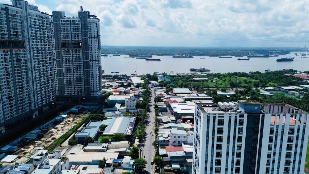 Khu vực dự kiến cầu Phú Mỹ 2 đi qua phía TPHCM. Ảnh: Anh Tú