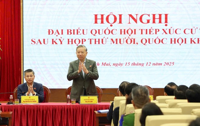Tổng Bí thư Tô Lâm tiếp xúc cử tri 11 phường Hà Nội sau Kỳ họp thứ 10