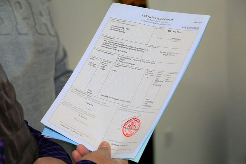 Giấy chứng nhận xuất xứ C/O. Ảnh minh họa