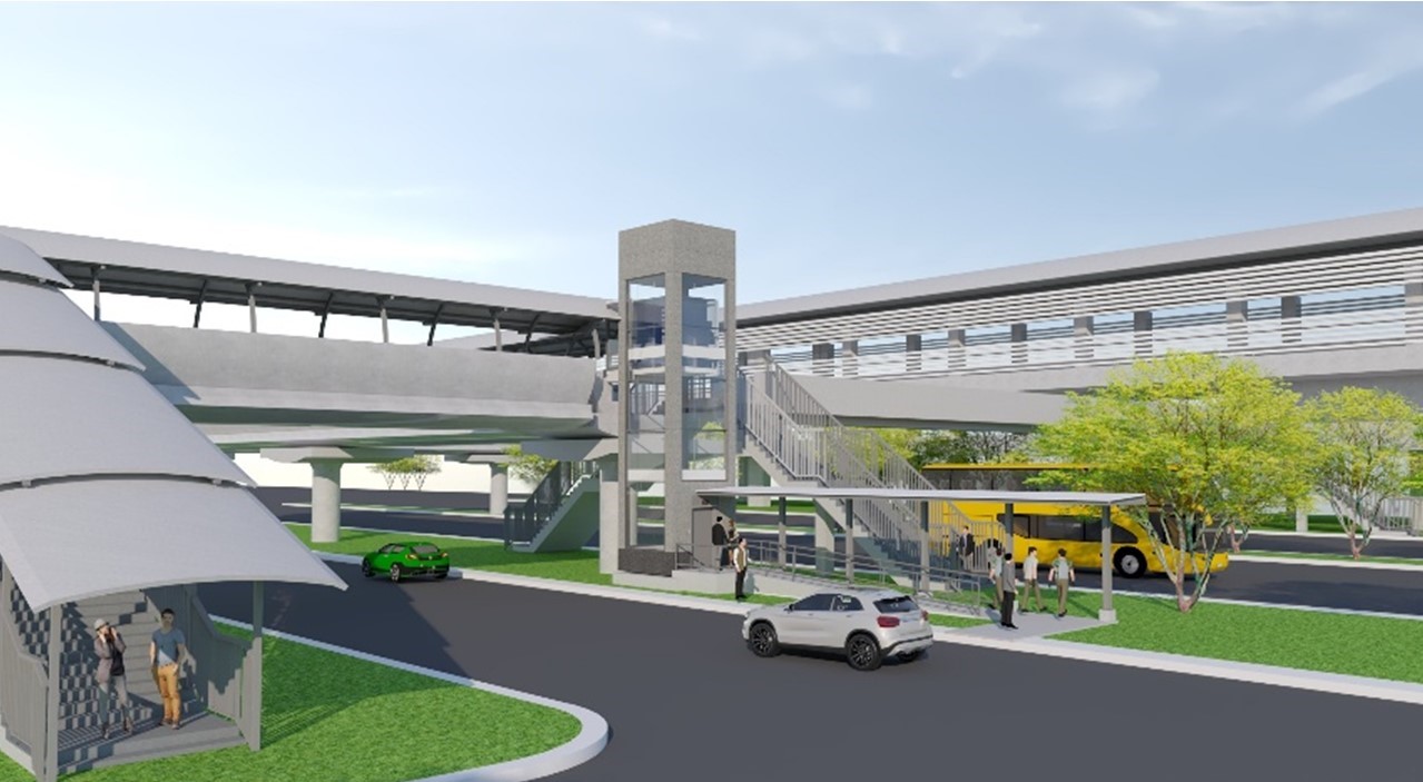 Phối cảnh thang máy tại ga Đại học Quốc gia.  Ảnh: MAUR