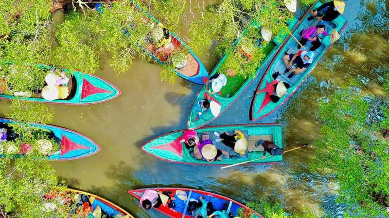 Điểm du lịch cộng đồng rừng ngập mặn bàu Cá Cái là một trong những nơi được nhiều du khách tìm đến. Ảnh: Tuệ Lâm
