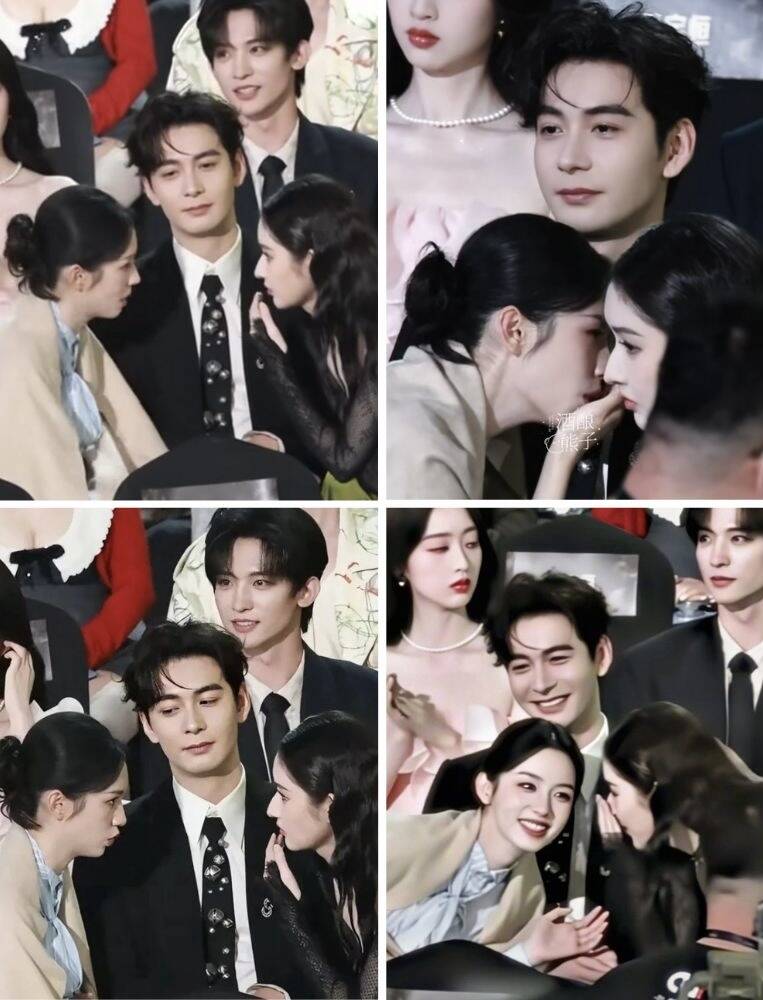 Châu Dã và Vương Ngọc Văn gây sốt ở sự kiện Tinh quang đại thưởng. Ảnh: cắt từ video