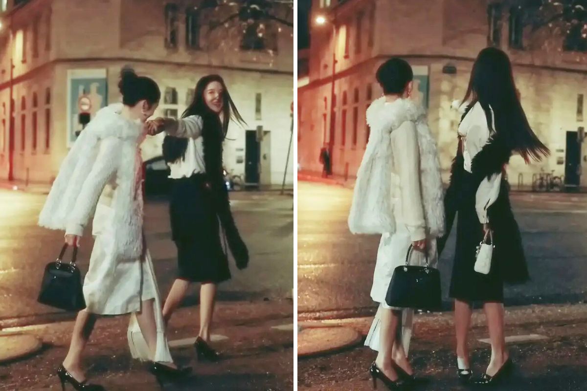 Châu Dã và Vương Ngọc Văn thân thiết ở Paris. Ảnh: cắt từ video