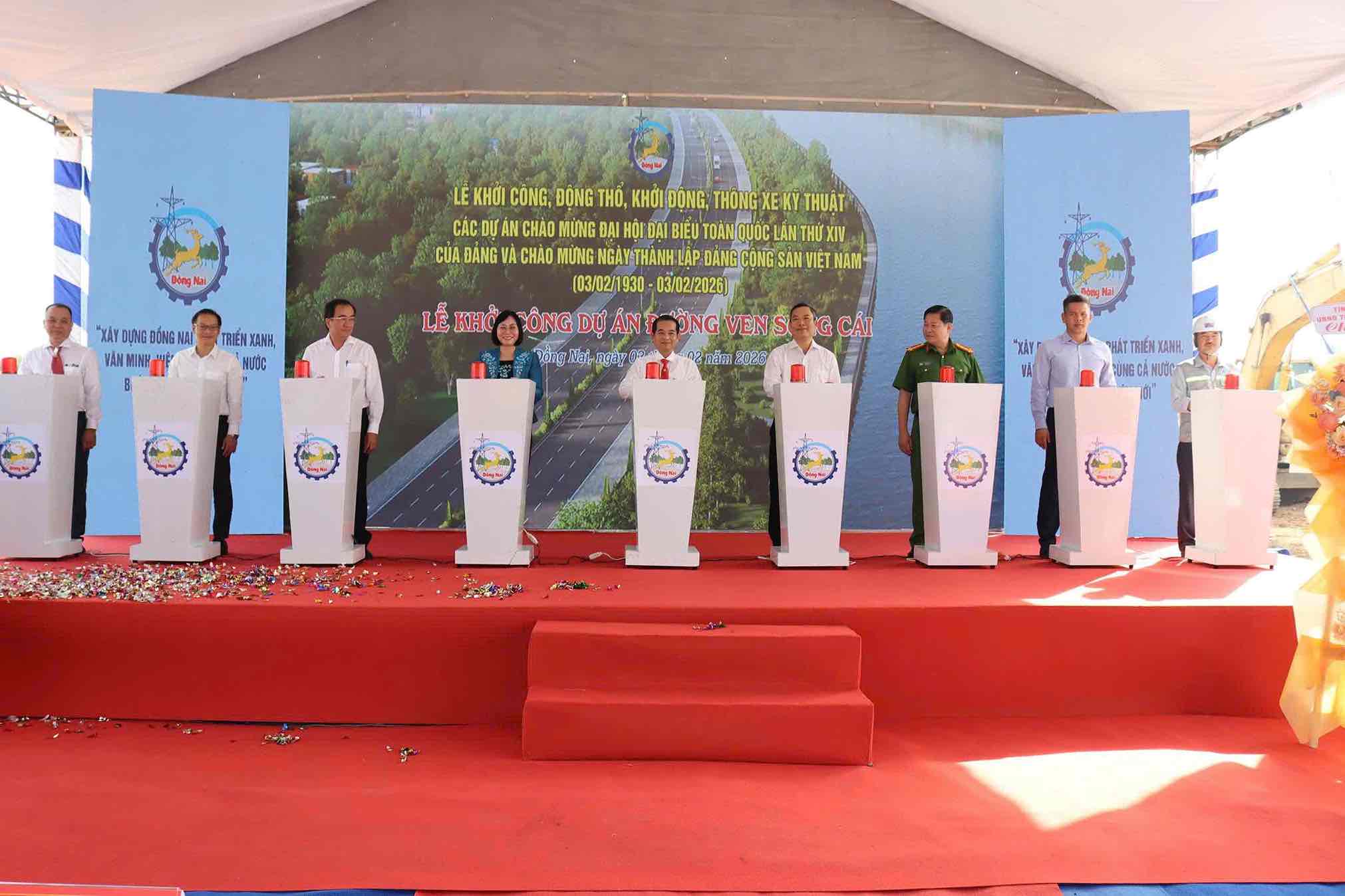 Khởi công dự án đường ven sông Cái. Ảnh: HAC