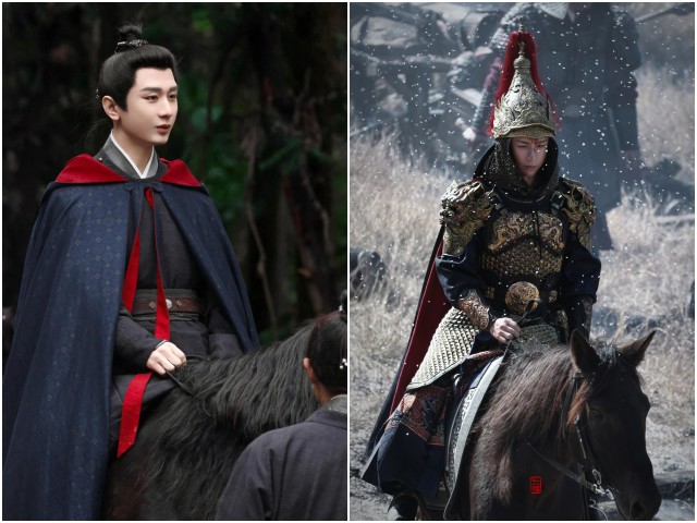 Cảnh Thành Nghị cưỡi ngựa trong phim