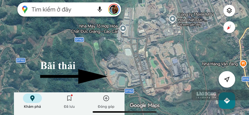 Vị trí bãi thải cạnh tỉnh lộ 152 của hóa chất Đức Giang. Ảnh: Đinh Đại