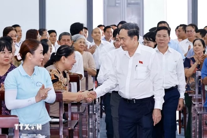 Chủ tịch Quốc hội Trần Thanh Mẫn tiếp xúc cử tri 11 xã tại TPHCM