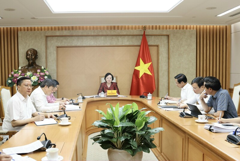 Cuộc họp về xây dựng Đề án sơ kết 1 năm vận hành bộ máy của hệ thống chính trị và chính quyền địa phương 2 cấp - Ảnh: VGP/Thu Giang