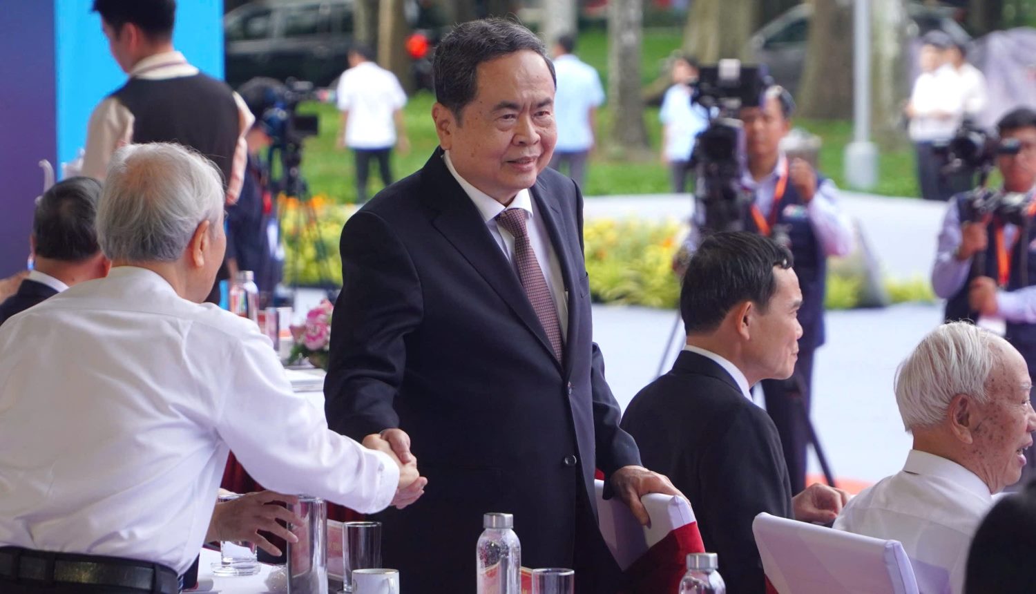 Ủy viên Bộ Chính trị, Chủ tịch Quốc hội Trần Thanh Mẫn tham dự lễ kỷ niệm. Ảnh: Anh Tú