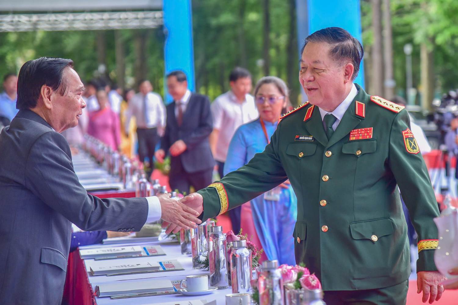 Đại tướng Nguyễn Trọng Nghĩa - Ủy viên Bộ Chính trị, Bí thư Trung ương Đảng, Ủy viên Thường vụ Quân ủy Trung ương, Chủ nhiệm Tổng cục Chính trị QĐND Việt Nam tham dự lễ kỷ niệm. Ảnh: Anh Tú