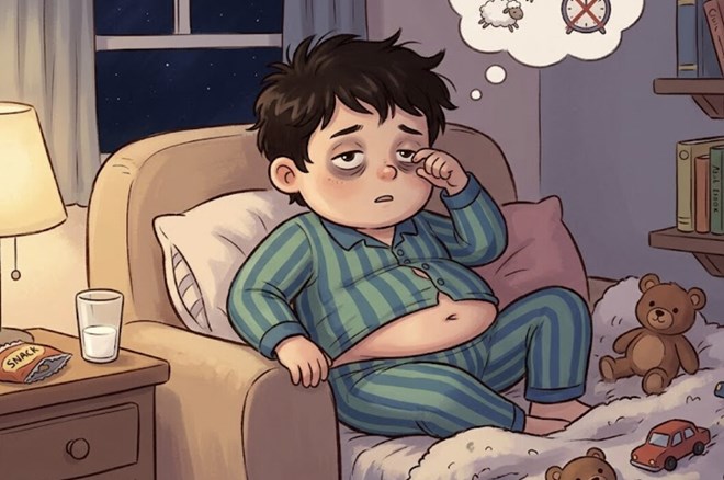 Thiếu ngủ có thể làm tăng nguy cơ béo phì ở trẻ