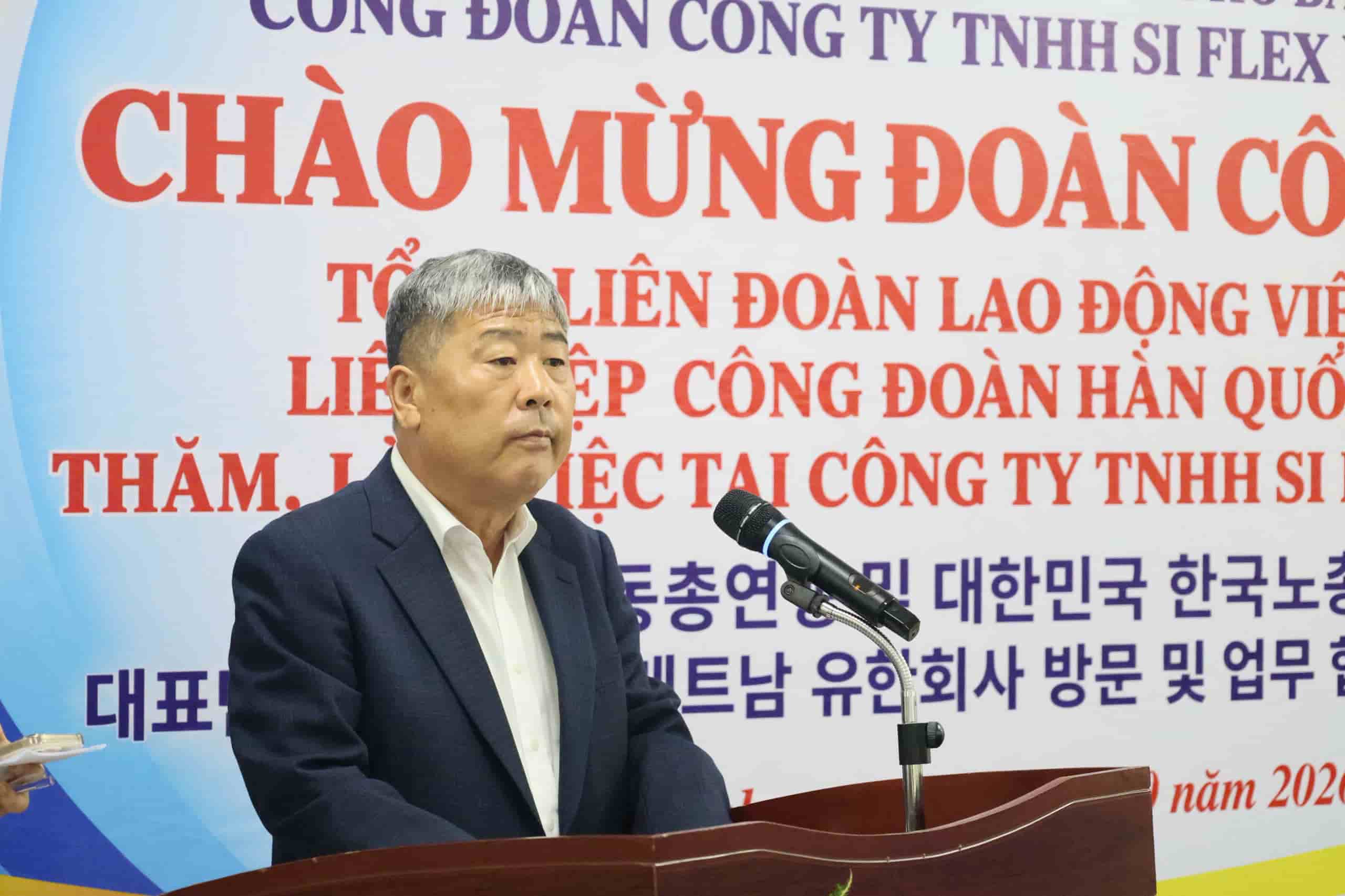 Ông Kim Dongmyeong - Chủ tịchLiên hiệp Công đoàn Hàn Quốc. Ảnh: Quyết Chiến.